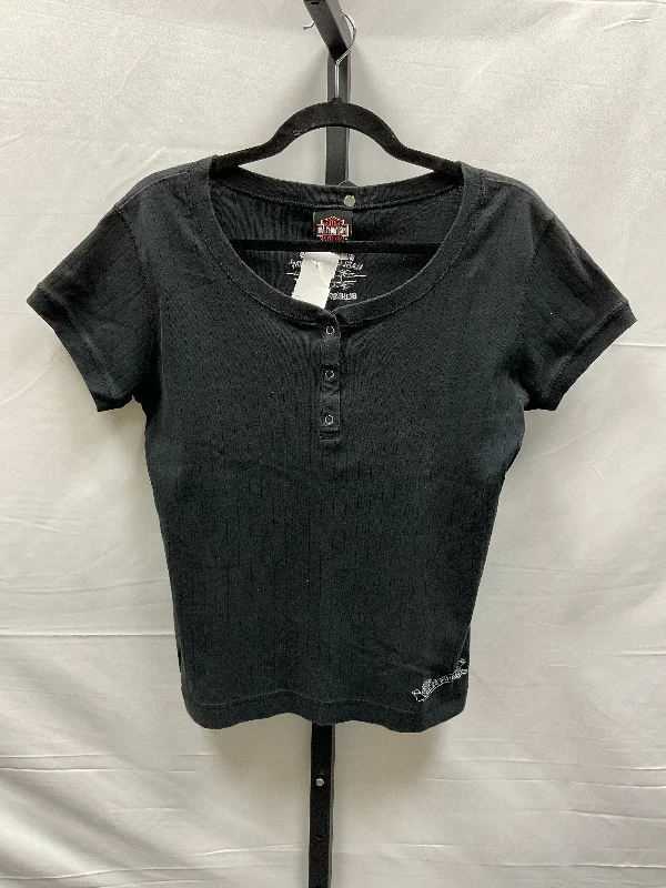 Black Top Short Sleeve Harley Davidson, Size L