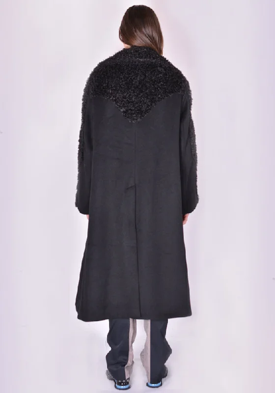 KIKO KOSTADINOV KKWAW21C04 CHARLOTTE DETACHABLE COLLAR COAT BLACK