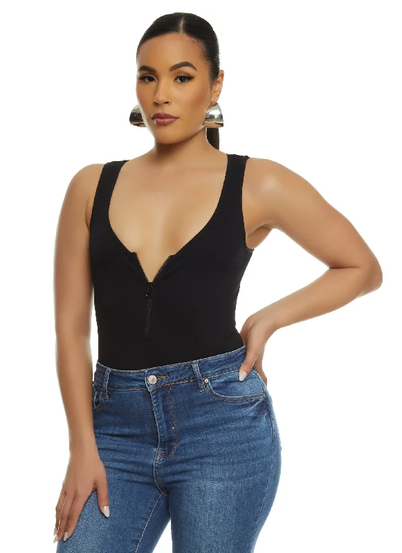 Half Zip Tank Bodysuit