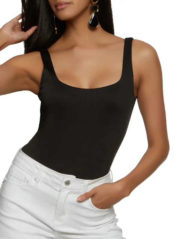 Solid Scoop Back Tank Bodysuit