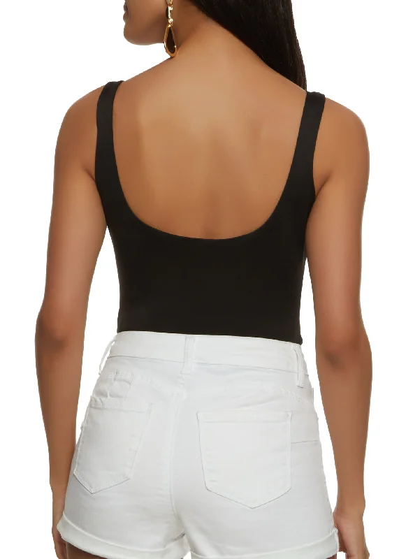 Solid Scoop Back Tank Bodysuit