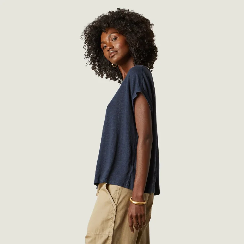 Hudson Linen Knit Tee (Baltic)