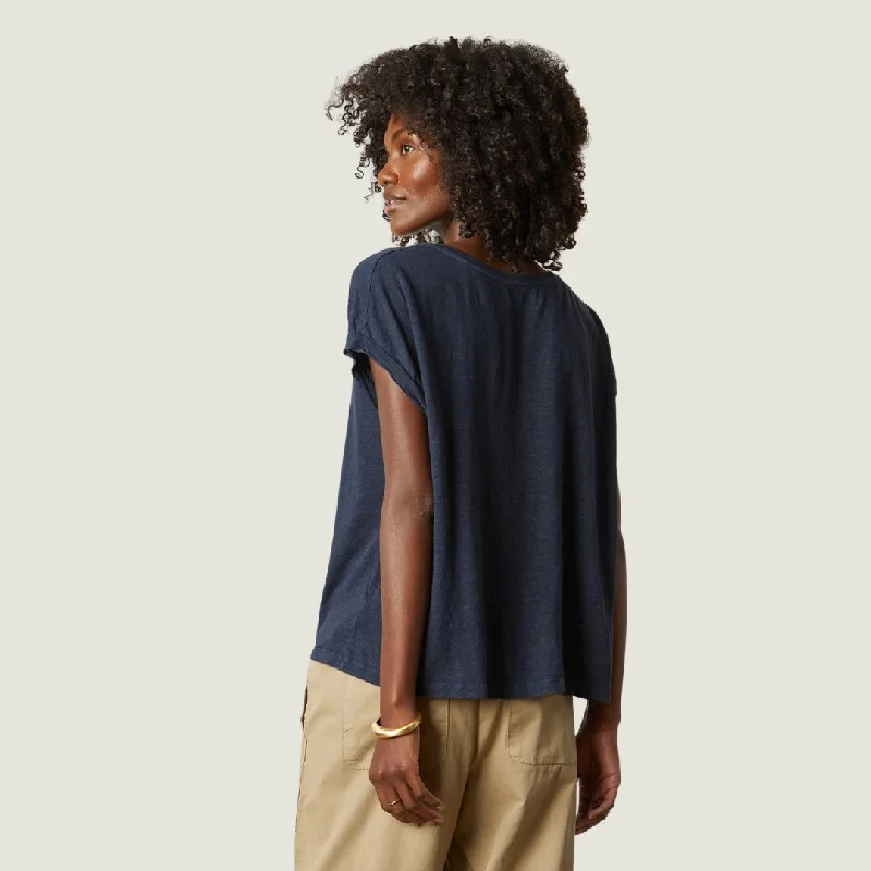 Hudson Linen Knit Tee (Baltic)