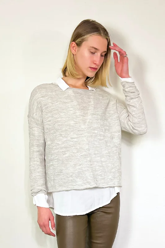 Jaquard Wool Knit Sweater - Pearl