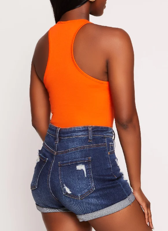 Basic Scoop Neck Racerback Tank Bodysuit