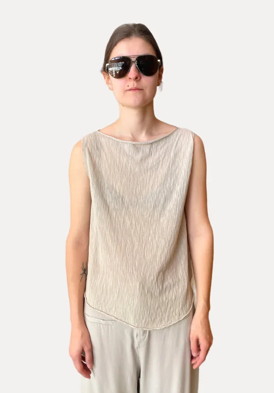 Shot Cotton Knitted Top - Light Grey