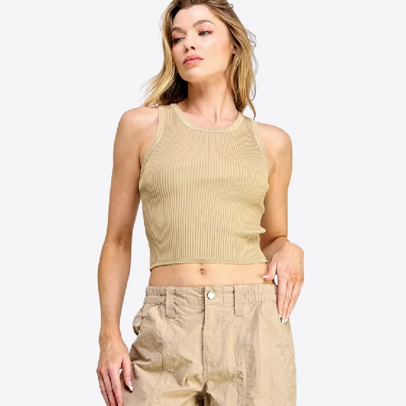 Sleeveless Knit Top (Sand)