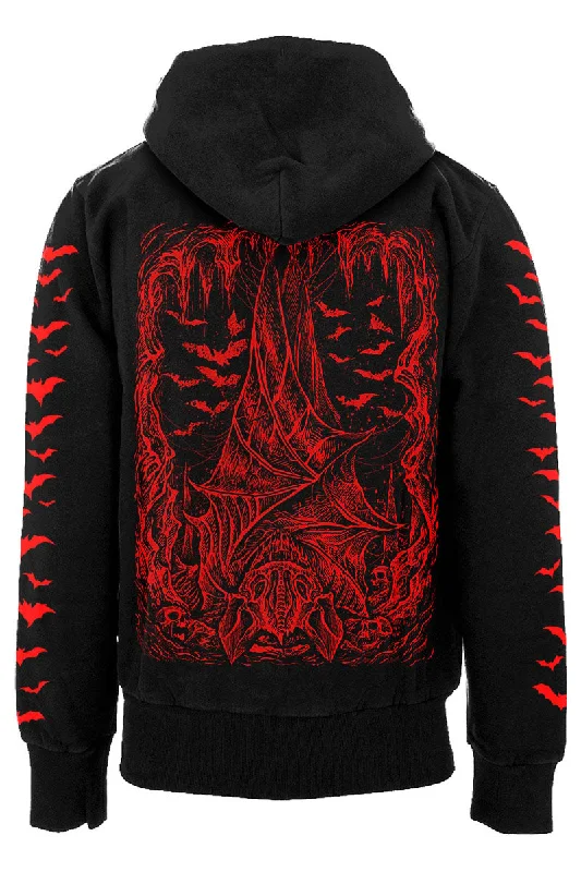 Bat Cave Hoodie [BLOOD RED] [Zipper or Pullover]