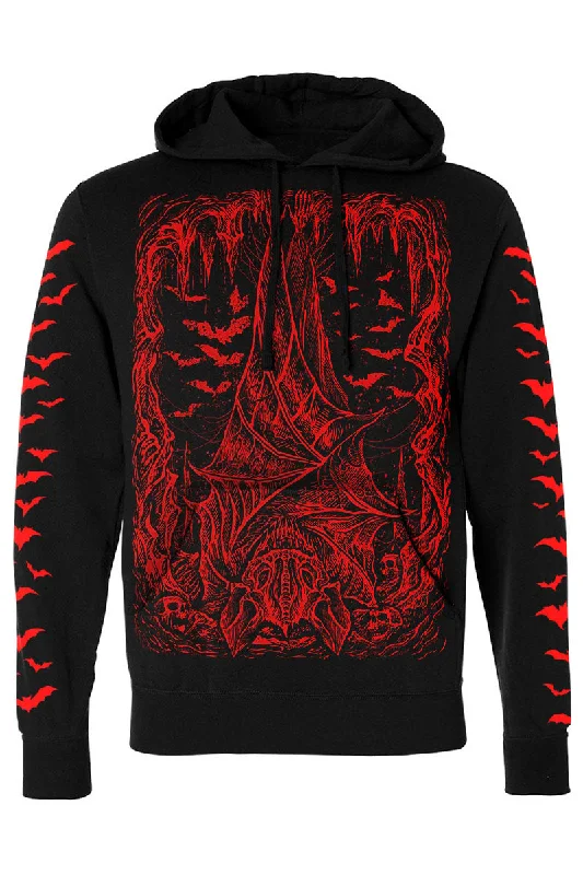 Pullover Hoodie / S / Red Bat Sleeves