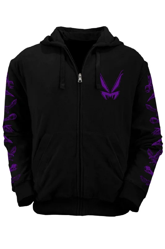 Death Raven Hoodie w/ Crow Sleeves [PURPLE] [Zipper or Pullover]