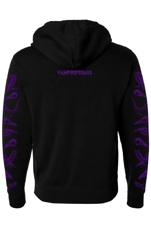 Death Raven Hoodie w/ Crow Sleeves [PURPLE] [Zipper or Pullover]