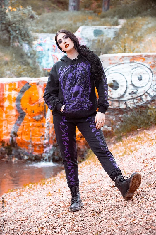 Death Raven Hoodie w/ Crow Sleeves [PURPLE] [Zipper or Pullover]