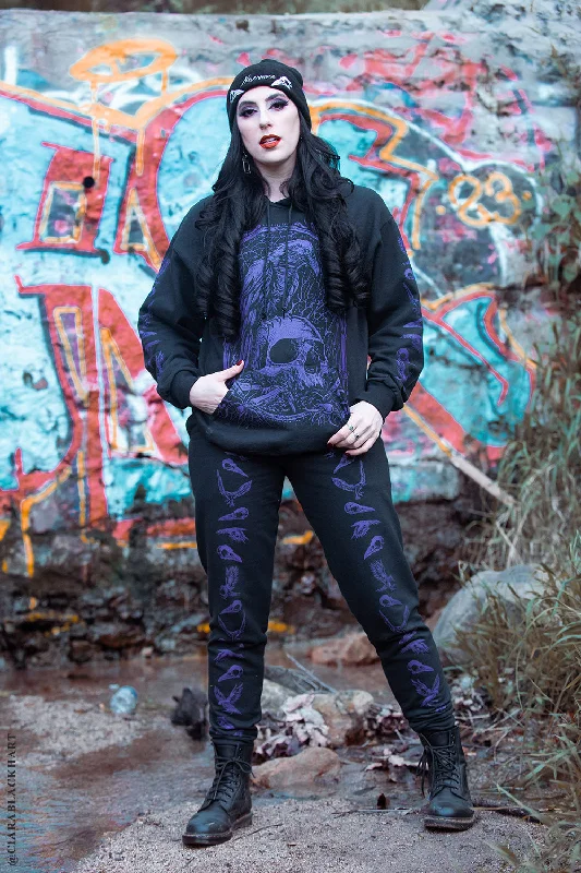 Death Raven Hoodie w/ Crow Sleeves [PURPLE] [Zipper or Pullover]