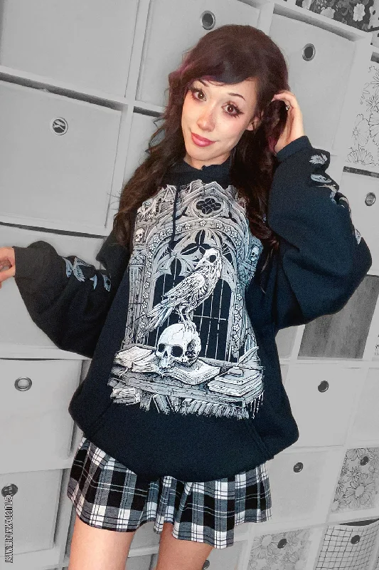 Quoth the Raven Hoodie [GRAY] [Zipper or Pullover]