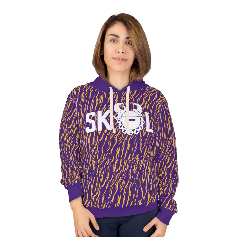 Unisex Pullover Hoodie - Zebra Print, Purple - The Original