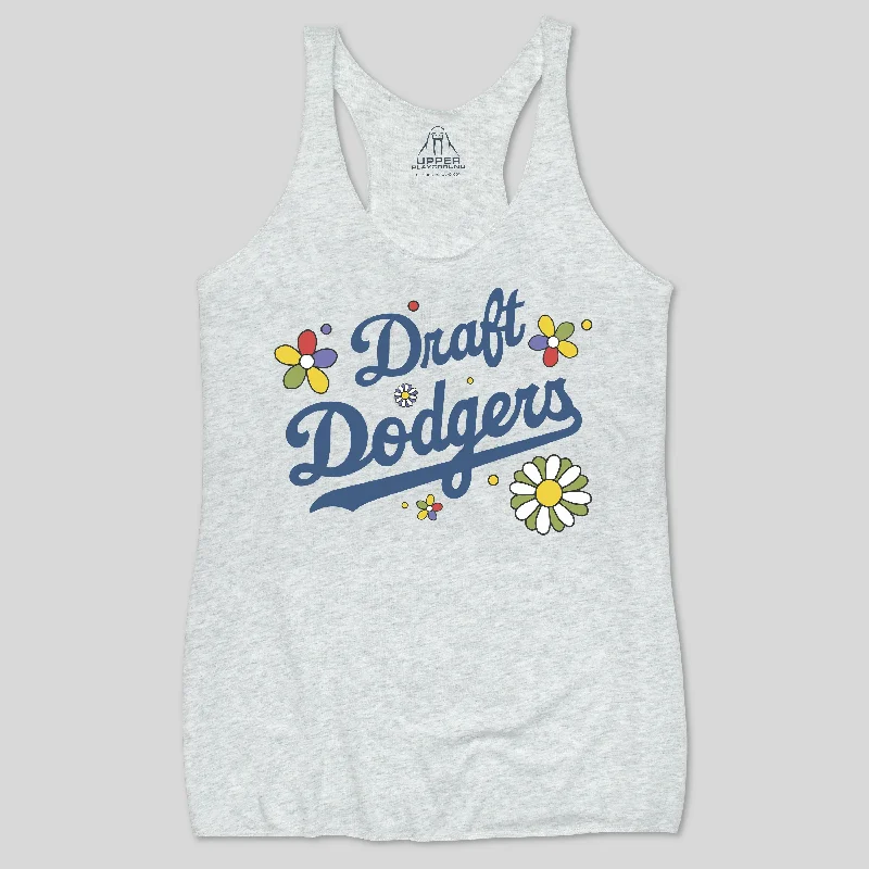 DRAFT DODGERS WOMEN'S RACERBACK TANK IN WHITE