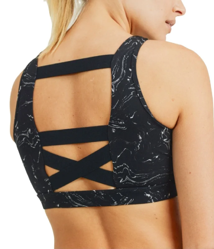 Mono B Marble Swirl Strap Back Sports Bra AT2705