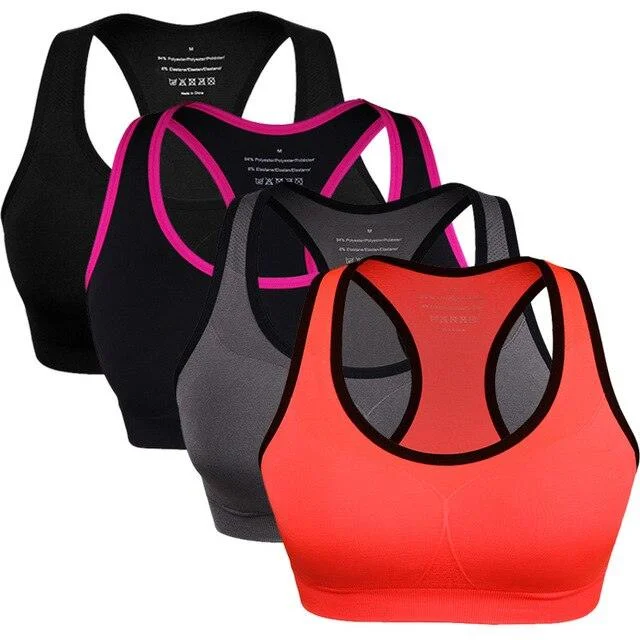 Amazing Shockproof Fitness Sports Bra - Padded Gather Push Up Breathable Bra - Sports Running Yoga Sports Tops (4Z2)(7Z2)