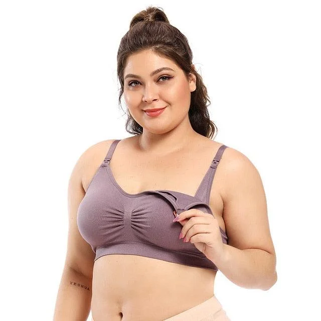 Plus Size Sports Bra - Women Padded - Quick Drying Breastfeeding Bras - Breathable Maternity Nursing Bras (F6)(4Z2)