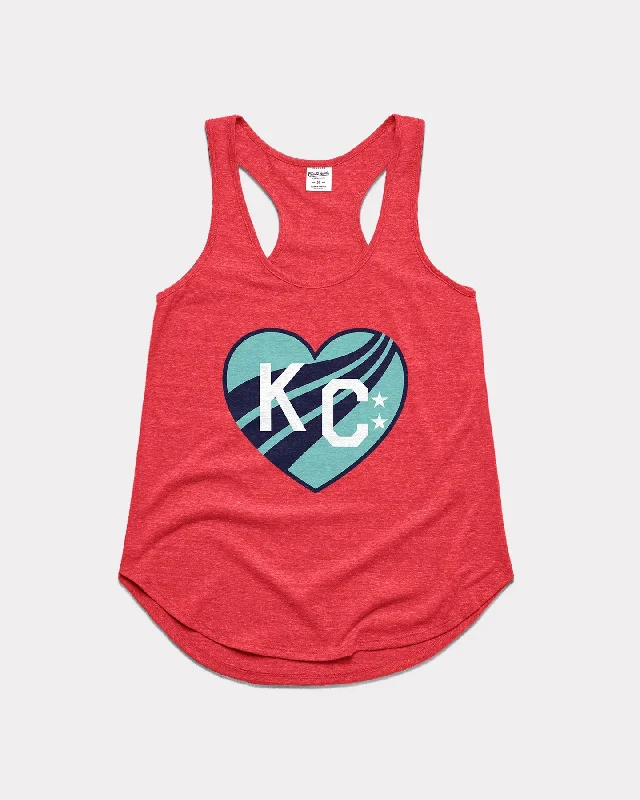 Women's KC Current KC Heart Red Racerback Tank