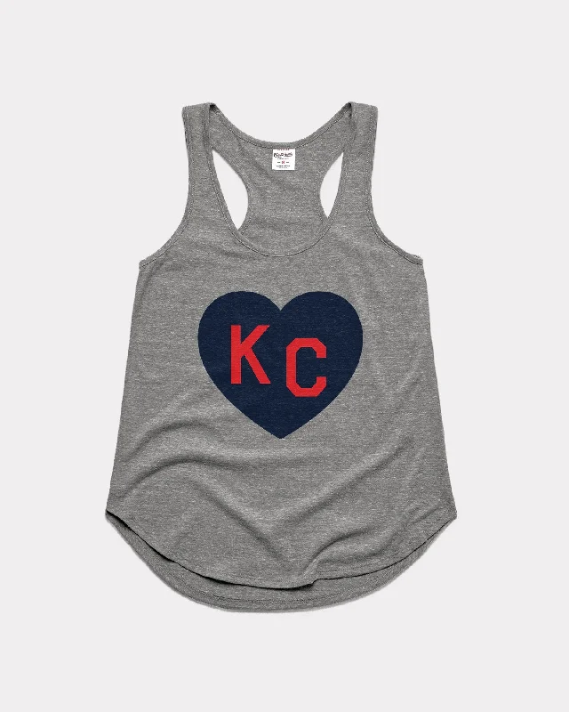 Women's Vintage Grey KC Heart Racerback Tank