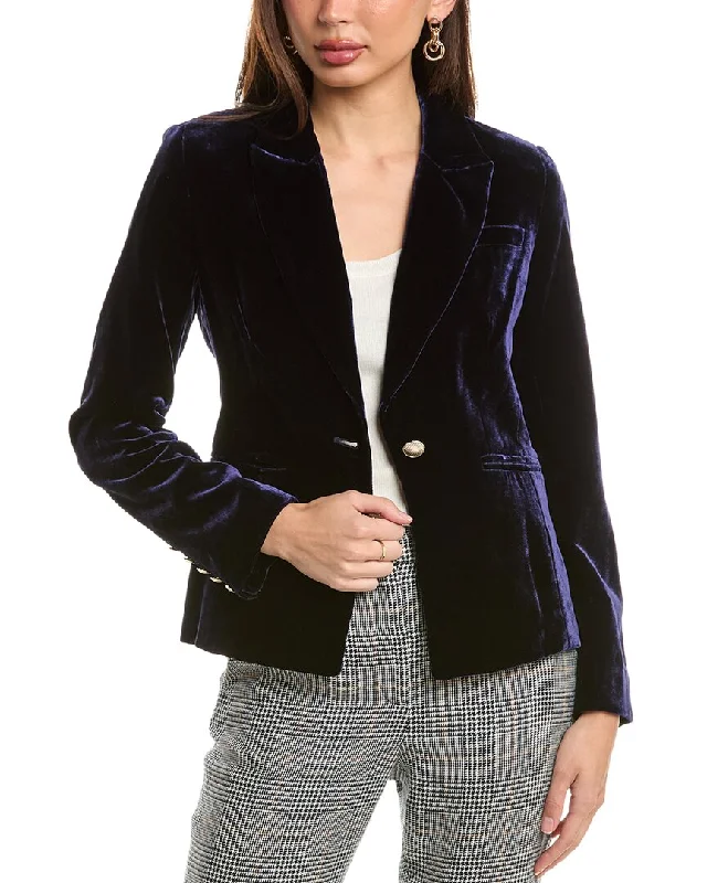 Elie Tahari The Rowen Silk-Blend Velvet Blazer