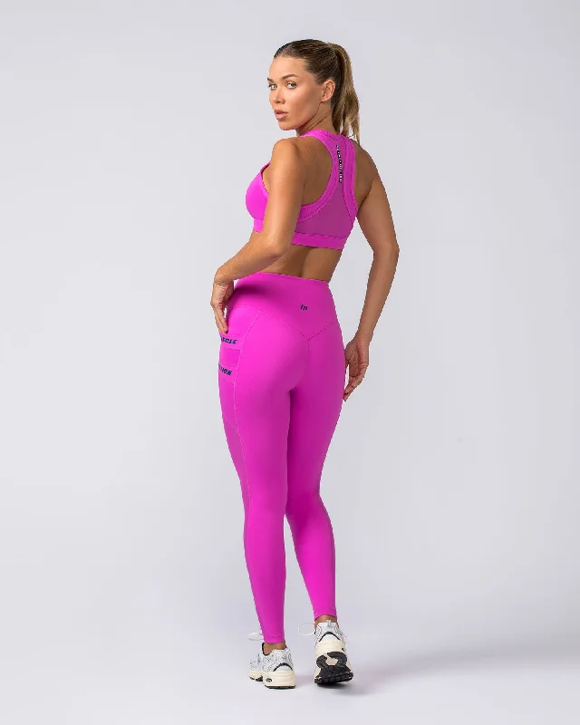 Amplify Pocket Ankle Length Leggings - Hyper Fuchsia