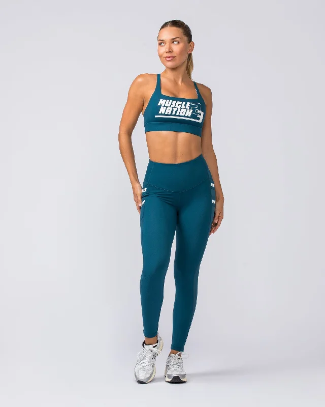 Amplify Pocket Ankle Length Leggings - Tidal Teal