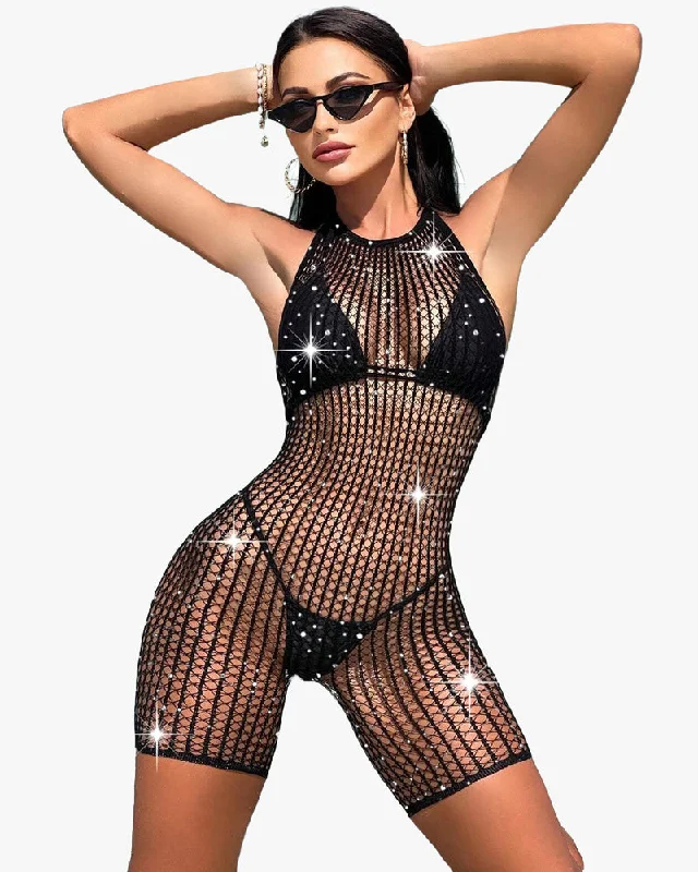 Fishnet Bodysuits Bikini Coverup Romper