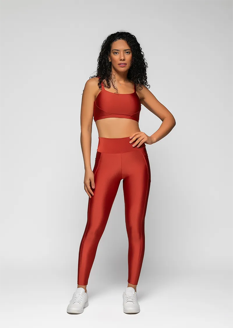 Canvas Legging with Pockets - Liqueur