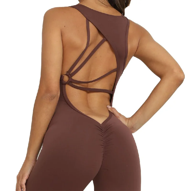 Tiffany Jumpsuit Shorts - Coco Brown