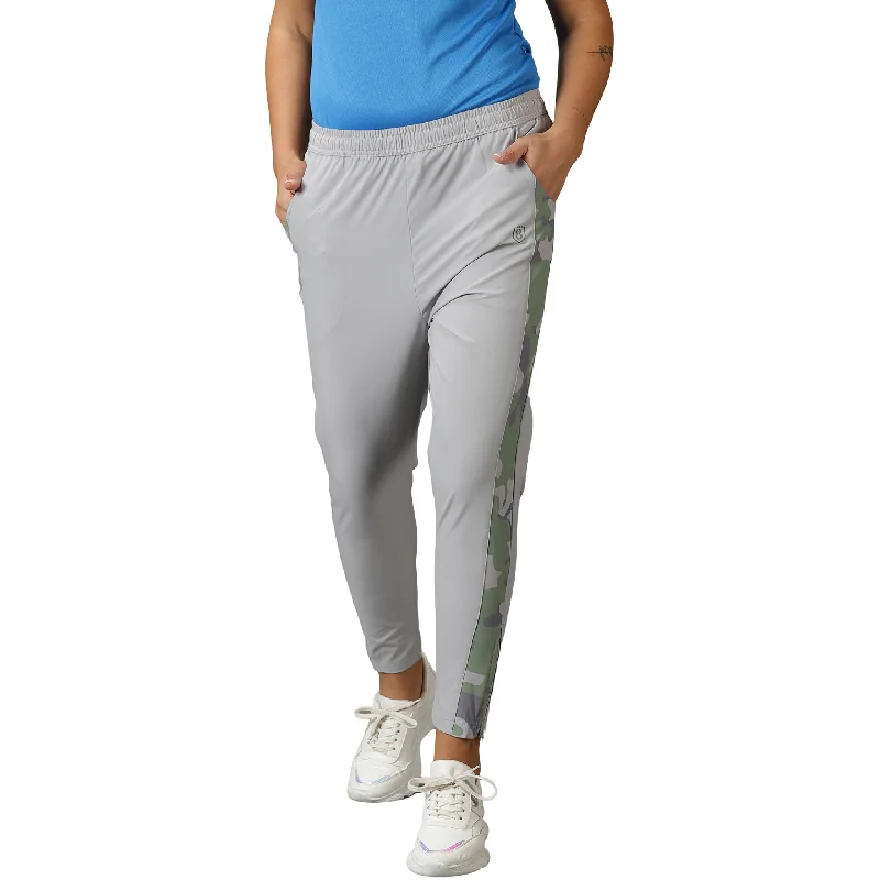 Women's Camouflage Print Track Pants with Drawstring waist & Slant Pockets.