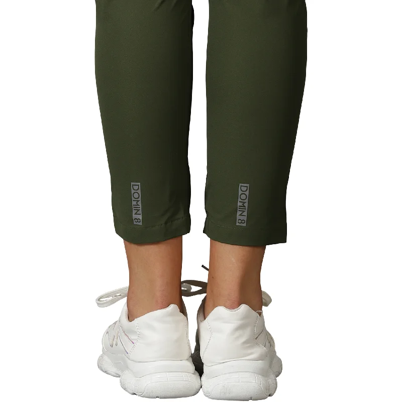 Women's Solid Training Trousers with Drawstring waist & Zipper Pockets.