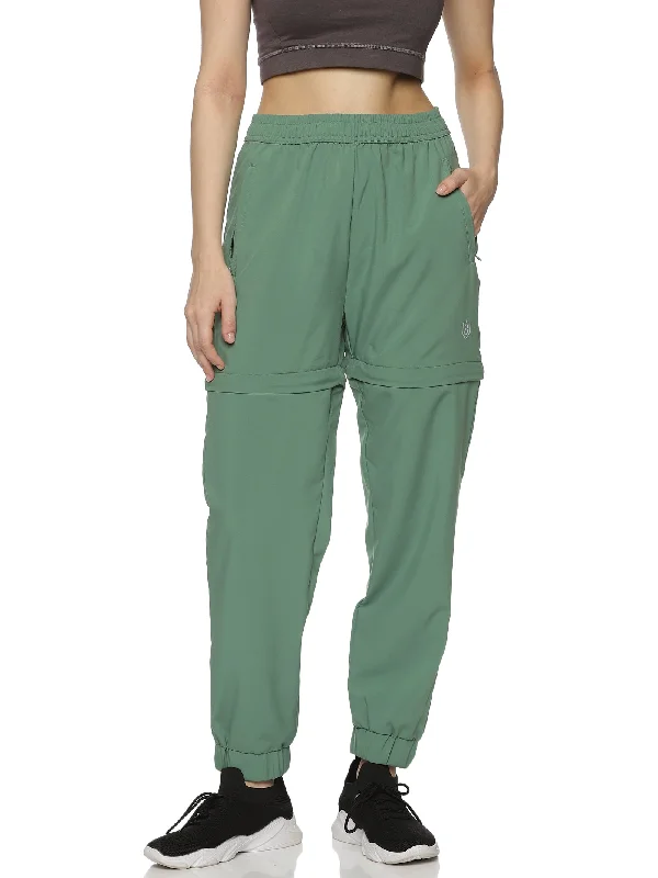 Women's Solid Detachable Track pants with Elasticated Drawstring waist & Zipper Pockets.